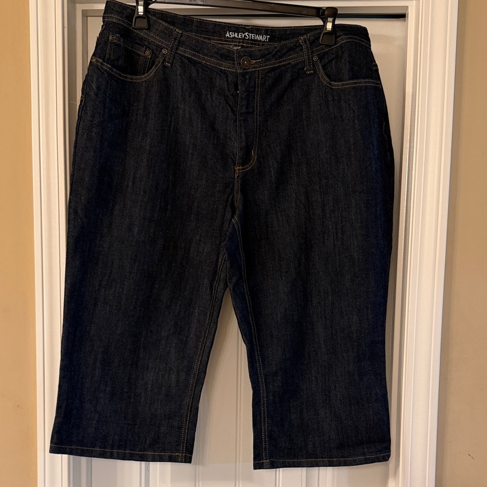 Ashley Stewart Dark Denim Capri Jeans